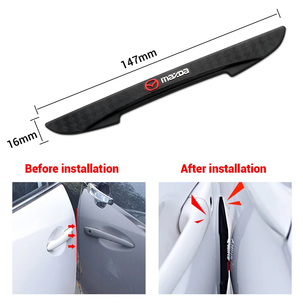 4Pcs 자동차 도어 사이드 스트립 보호대 고무 가장자리 충돌 방지 범퍼 스티커 마즈다 3 CX5 CX7 Demio Axela MX30 CX30 CX3 RX-8