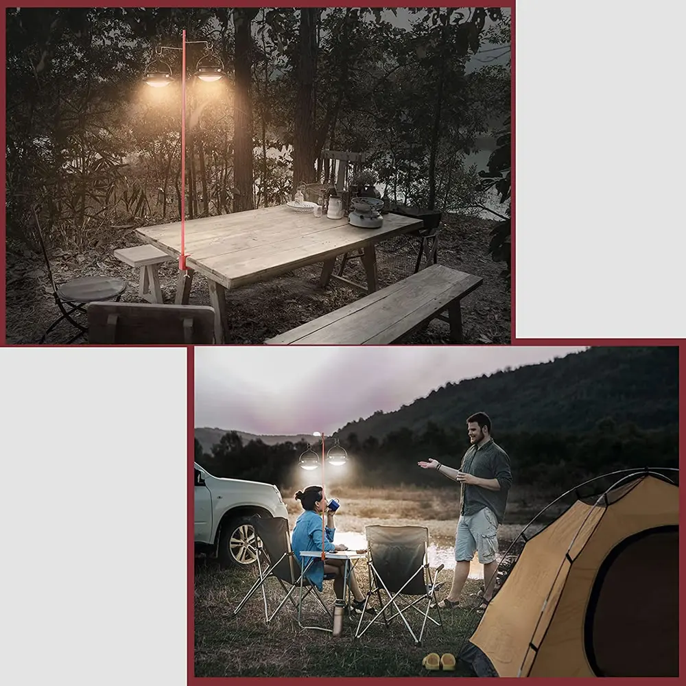 Outdoor Camping Folding Lamp Stand Picnic Table Hanging Light Pole Holder Outdoor Tent Table Hanging Light Fixing Stand Hold