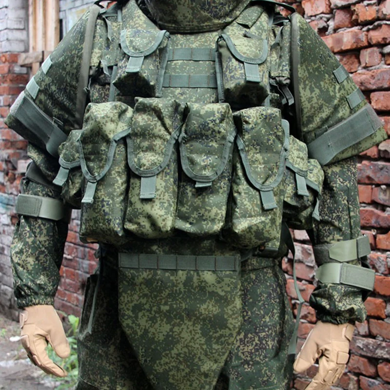 

Russian 6b45 Tactical Vest Little Green Man Camouflage 6b45 Body + Shoulder Protection Crotch+Matching Pack