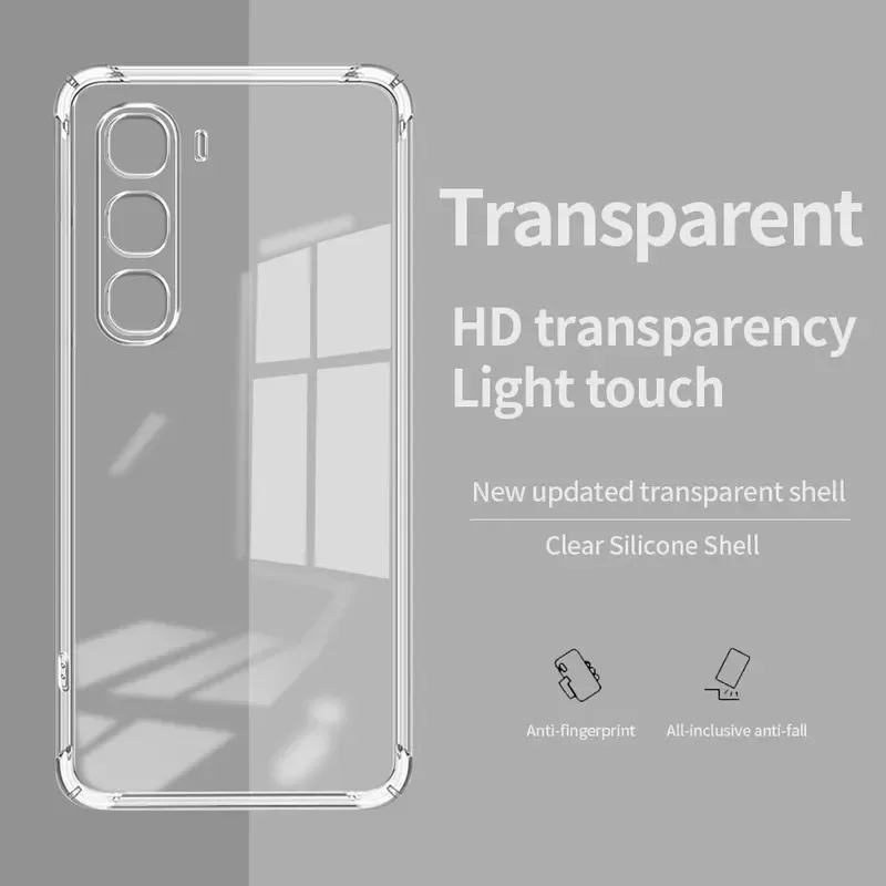 Silicone Soft Phone Case with Airbag Protection - Transparent Cover