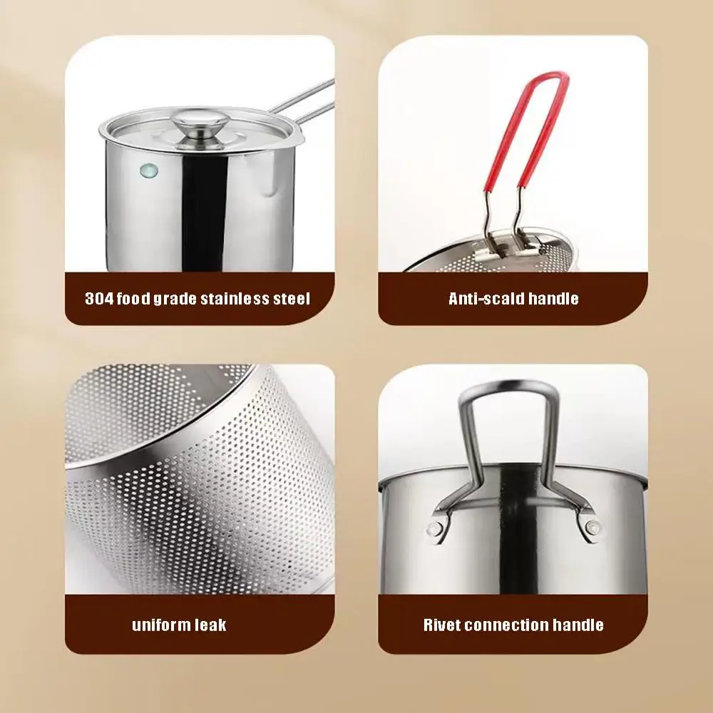 304 Stainless Steel Basket Pot Fryer Fry Deep Frying Fish Strainer French Japanese Chips Mesh Pasta Pan Wire Kitchen Turkey Onio deep fryer