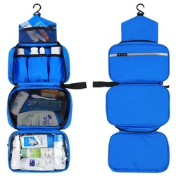 Large Waterproof Hanging Toiletry Bag - Travel Organizer for Men and Women, Foldable Bathroom Kit (BLue)