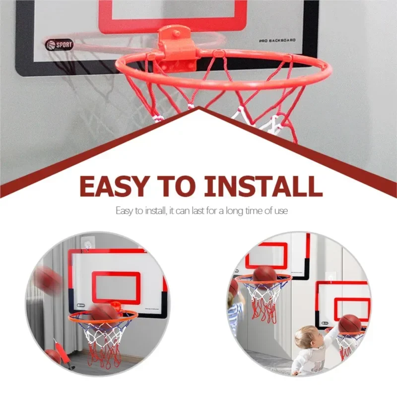 Indoor children's safety and fun games children's home sports basketball set wall bracket non perforated basketball frame view 2
