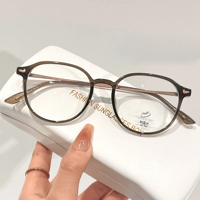 

New Fashion Retro Round Eyeglasses Ultra light TR90 Eyewear Transparent Glasses Myopia Optical Prescription Frames Man Woman