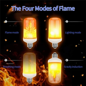 LED 동적 불꽃 효과 조명, 다양한 모드 전구, 창의적인 옥수수 램프, 바 호텔 레스토랑 파티용 장식 조명, E27, E26, 12W