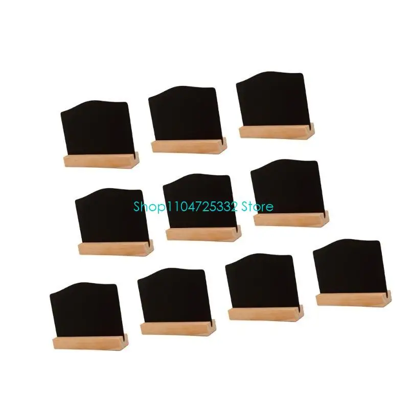 P5EA 10Pcs 양면 칠판 표지판 결혼식을위한 나무 스탠드 뷔페 음식 라벨 표지판과 작은 탁상 칠판 표지판