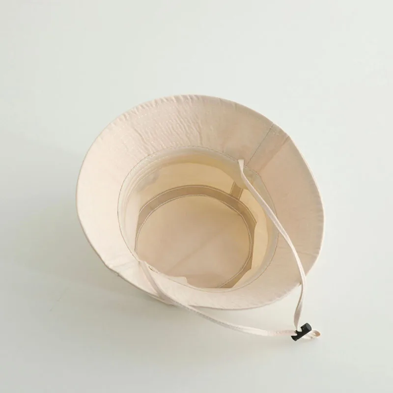 M Letter Children Basin Hat Fashion Kids Drawstring Fisherman Cap Solid Cotton Bucket Hats 1-4year Boy Girl Baby Sunshade Visors 5