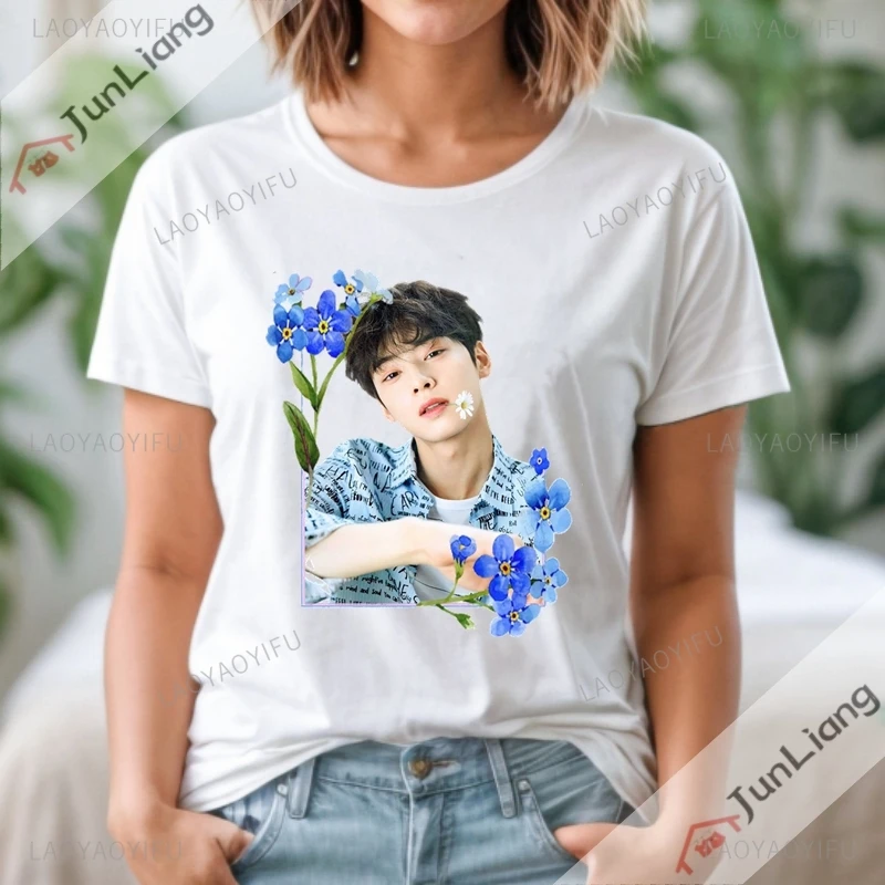 Cha Eun Woo Graphic T Shirts Gift Ideas for Fan Harajuku Women's T