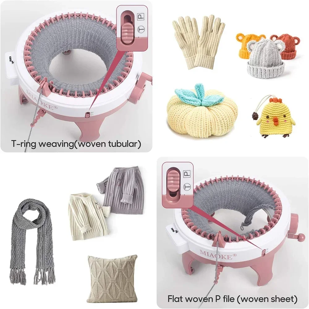Sentro 22/40/48 Needles Hand Knitting Machine Kit DIY Scarves Hats Sweaters and Socks Ideal for Adults and Kids with Row Counter knitting supplies knitting needles knitting material knitting machine