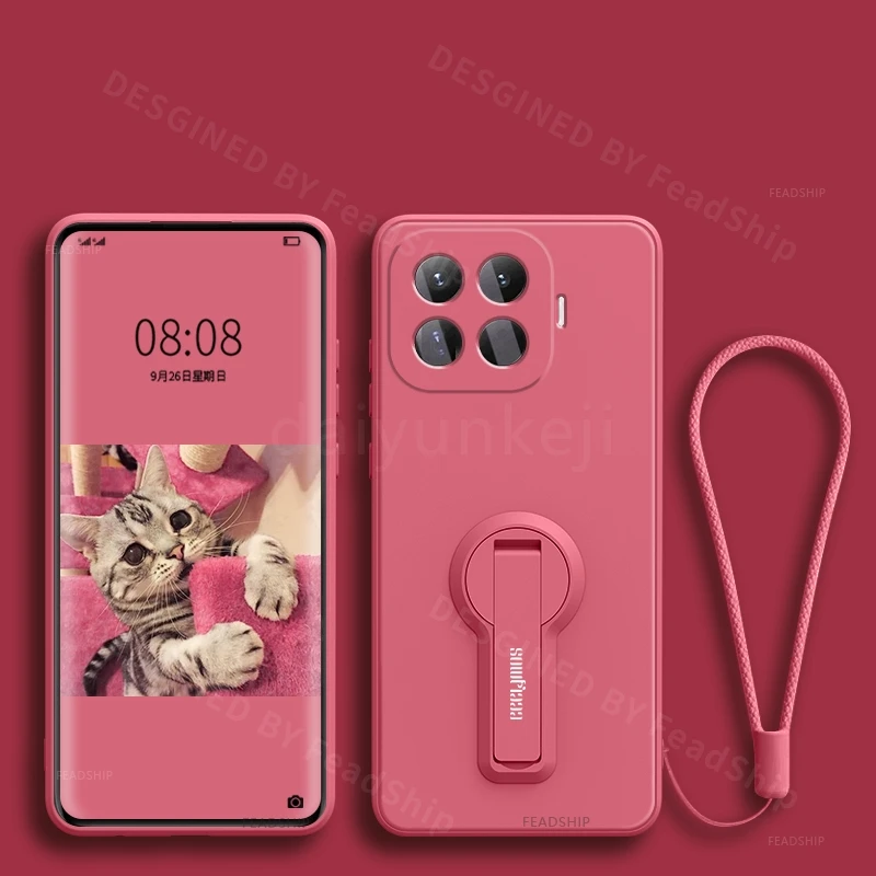 Shockproof Silicone Phone Case with Holder and Screen Protector