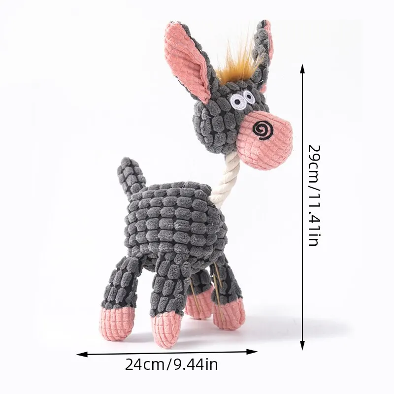 Dog Toys Sounding Toy Molar Training Decompress Interactive Bite Resistant Donkey Shape Plush Pet Supplies