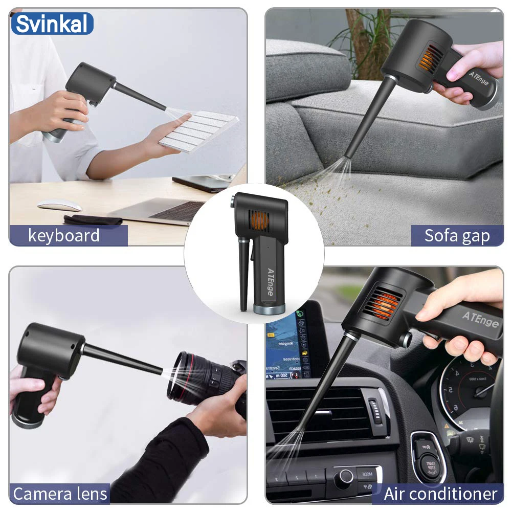 Cordless AIR Duster Replacement for Compressed Spray Gas Cans Rechargeable Blower for Computer Keyboard and Electronics Clean handheld air blower computer cleaning kit