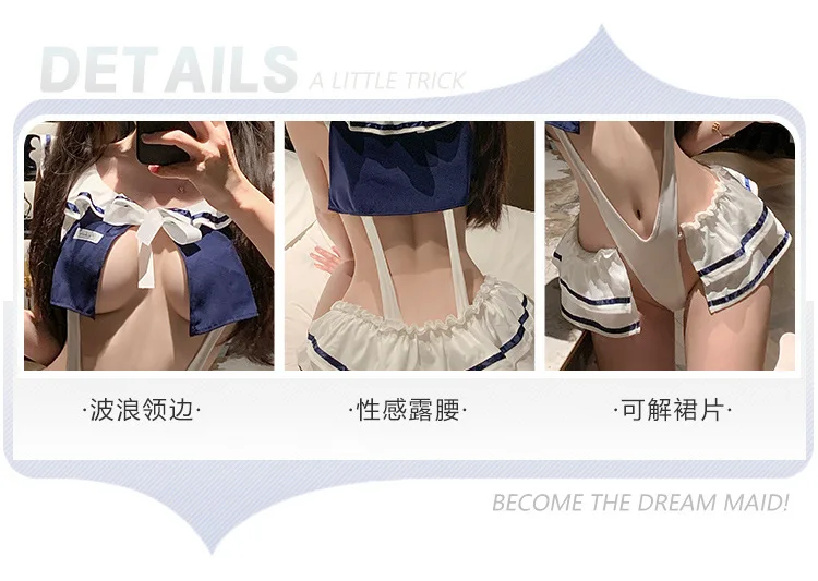 Erotic Sailor Uniform Roleplay Bodysuit | Seductive Japanese Schoolgirl Cosplay Set 12 undefined