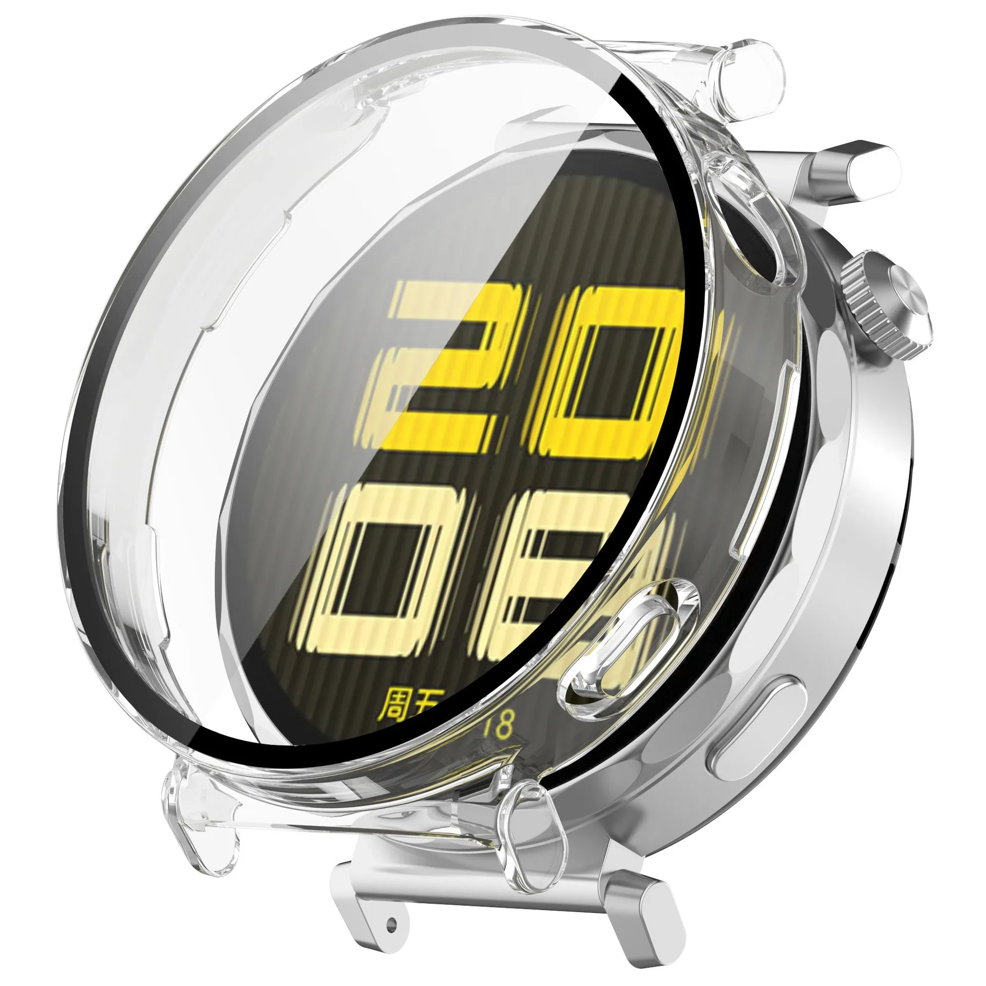 Premium Tempered Glass Case for Huawei Watch GT 5 - Full Cover Screen Protector Bumper for Smart Watches