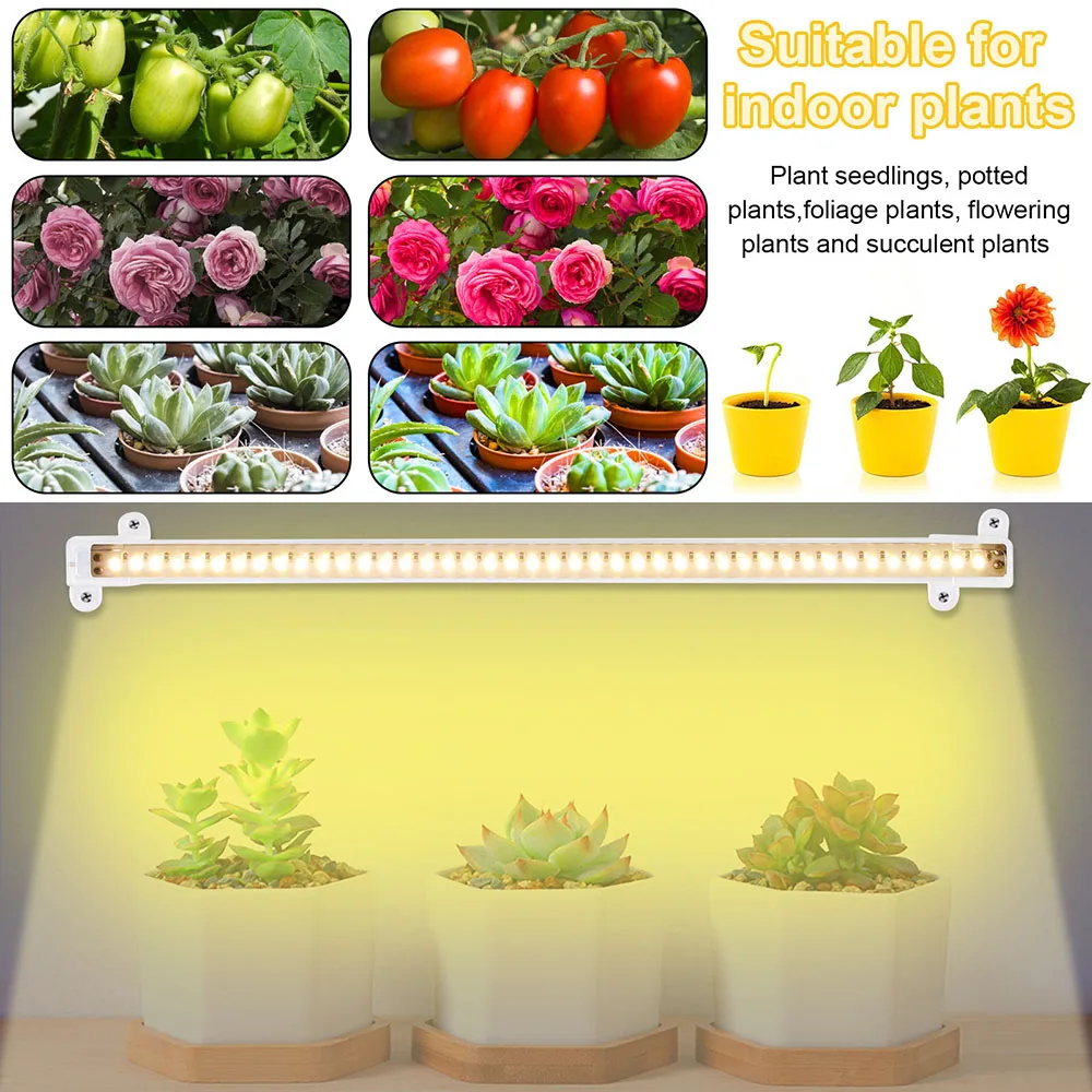 LED Grow Light 1/2/3/4 LED Grow Light Strips for Indoor Plants USB Full Spectrum Phyto Lamp Dimmable Timer Seedlings Vegs Flower Growing Lamp