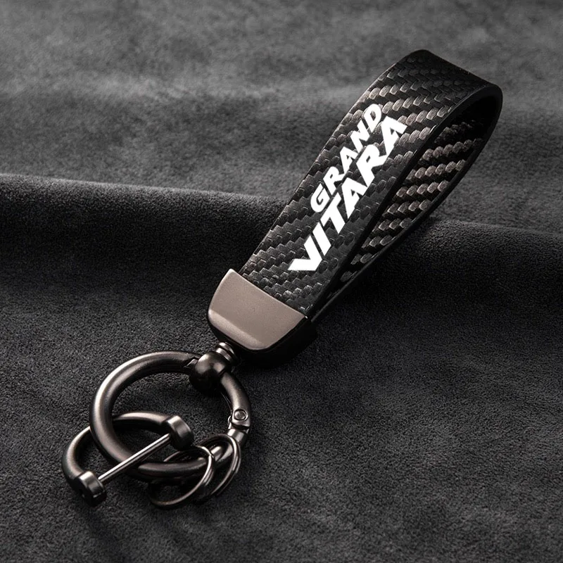 

High-Grade Leather car keychain Horseshoe Buckle Jewelry for For suzuki Grand Vitara accessories