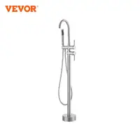 VEVOR Freestanding Bathtub Faucet Floor Mount Shower Mixer Taps For Bathing Showering Pet Cleaning Drains Toilet Flushing 1