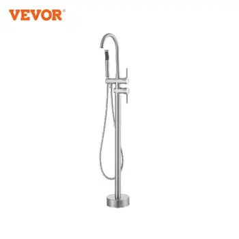 VEVOR Rubinetto per vasca da bagno autoportante Montaggio a pavimento Miscelatore per doccia per bagno Doccia Pulizia animali domestici Scarichi Scarico Scarico WC Scarico 1