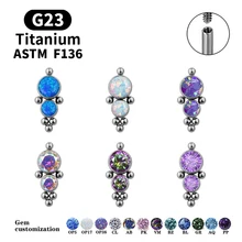 

G23 F136 Titanium Implant Grade Opal Earrings Tragus Conch Cartilage Perforated Lip 16G Labret Internal Thread Piercing Jewelry