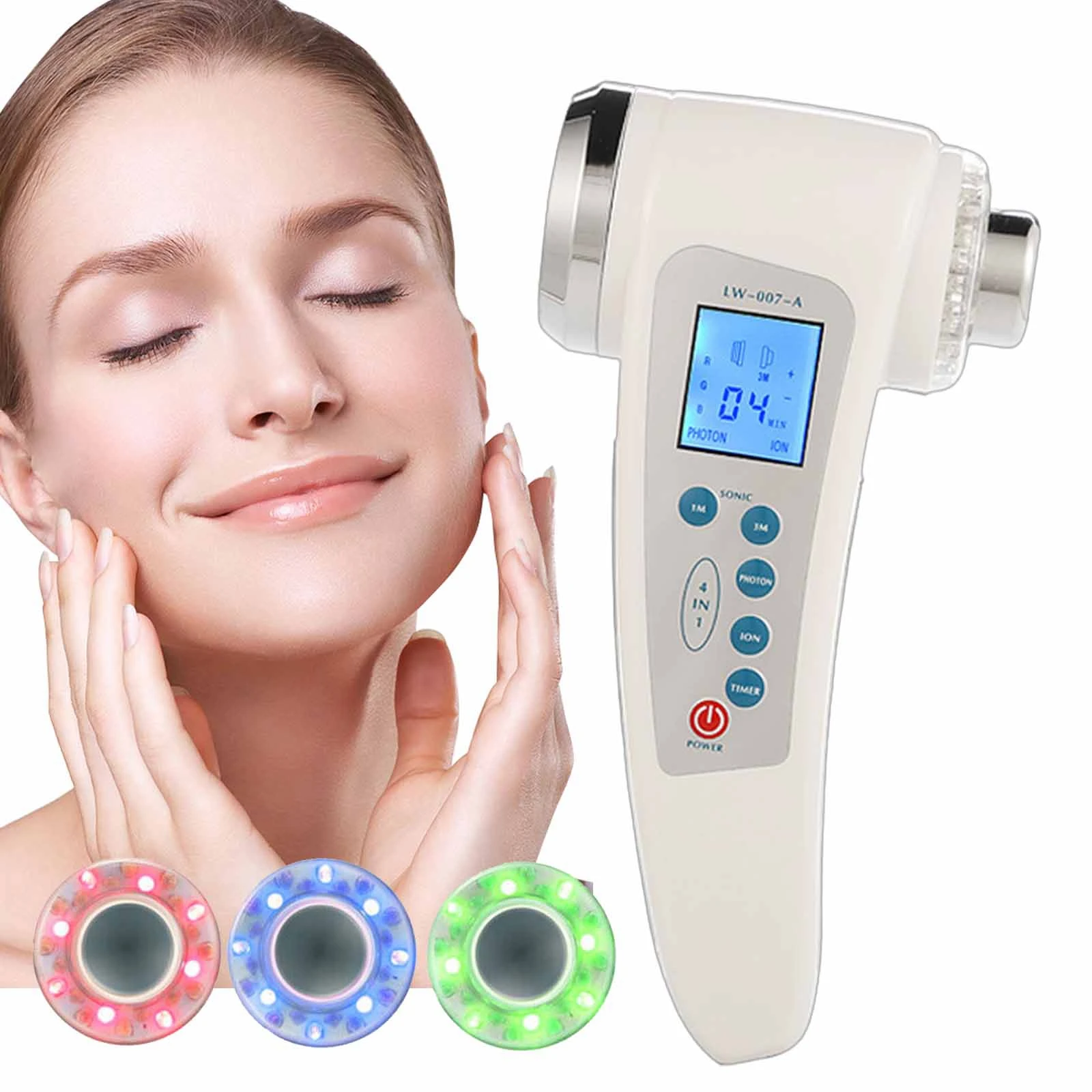 

LED Ion Photon Facial Lifting Massag Double Head Ultrasonic Beauty Instrument Pore Cleaning Machine Introduce Essence