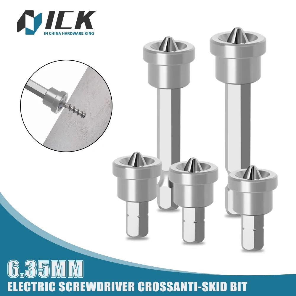 ICK Hexagonal Handle Gypsum Board Woodworking Screw Positioning Bit Magnetic Cross Bits For Electric Screwdriver and Hand Drill 8pcs set 1 4” positioning screwdriver bit head 25 50mm woodworking drywall screw hex shank for gypsum board screw power tool