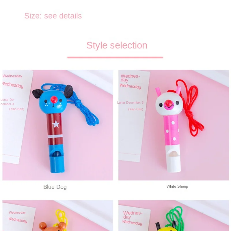 10Pcs 귀여운 여러 가지 빛깔의 나무 휘파람 어린이 생일 파티 호의 장식 베이비 샤워 Noice Maker 장난감 Goody Bags Pinata Gifts