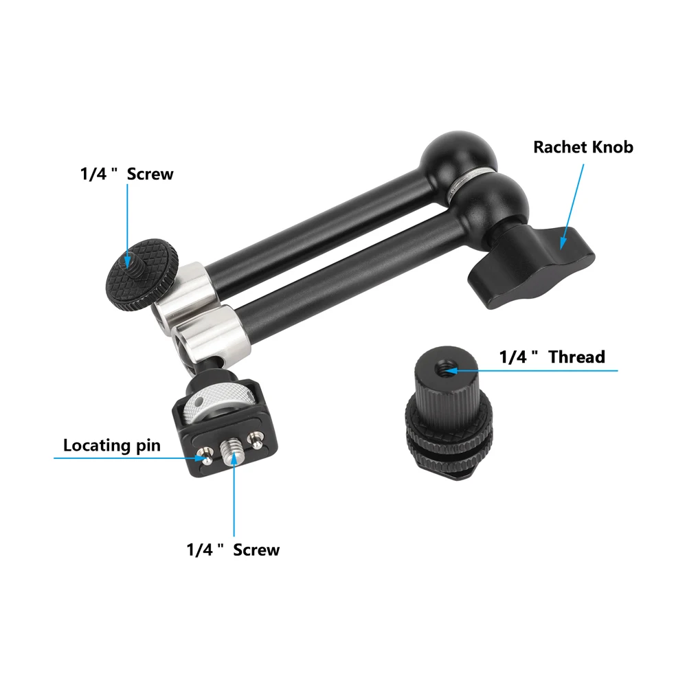 Camera 12.6inch Multipurpose Articulating Arm with Anti-Twist 1/4''-20 Mount Sho