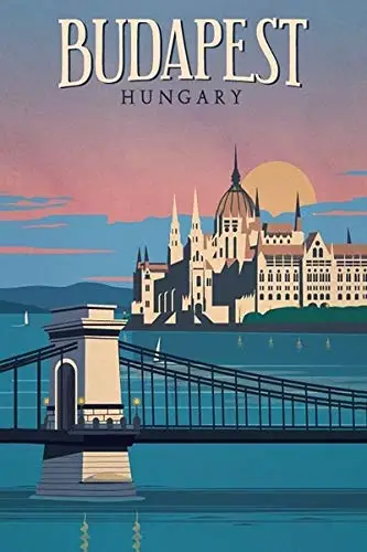 

Retro Vintage Metal Tin Sign Budapest Hungary Home Kitchen Bar Restaurant Wall Decor Sign 12X8Inch