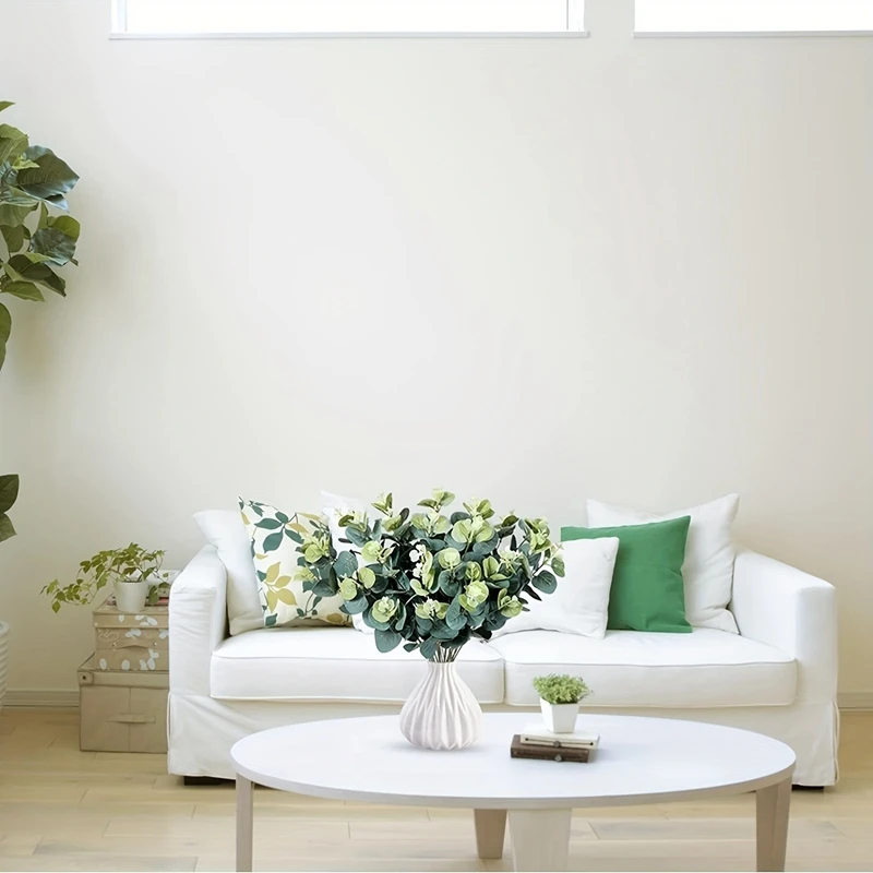 Description Picture 6 of item10/20Pcs Eucalyptus Leaves Artificial Plant Bouquet For Home Room Decor Garden Wedding Decoration DIY Wreath Garland Accessories