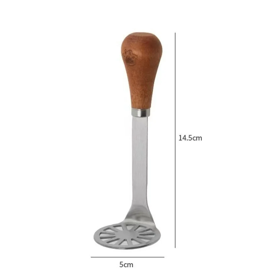 Mini potato masher stainless steel wooden handle butter cheese spatula fruit masher Kitchen Tools 1pc potato masher
