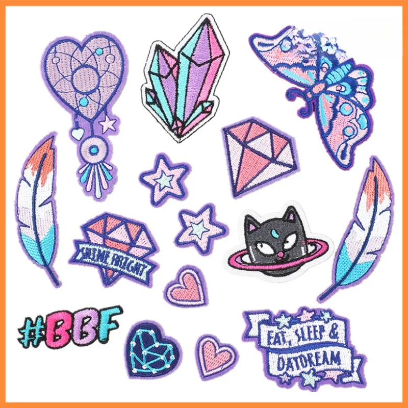 

Hot Embroidered Clothing Badge Decoration Wind Chime Feather Embroider Clothing Patch Student Bag Pants Jean Stickers Fast Iron