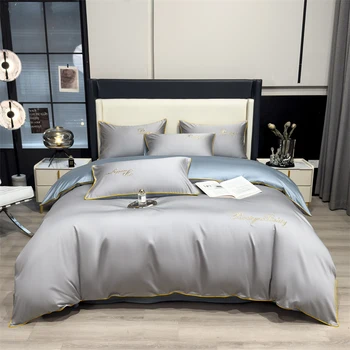 High Quality 100% Egyptian Cotton Duvet Cover Set 1pc Duvet Cover 2pcs Pillowcase Soft Breathable Single Double Queen King Sizes