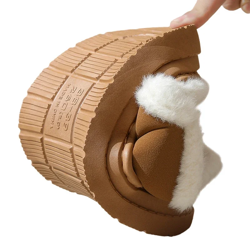 Faux Suede Fluffy Warm Women's Home Slippers Plus Size Non Slip Fur Slippers Woman Platform Indoor Bedroom Plush Slides Ladies