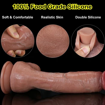 Super Real Skin Silicone Big Huge Dildo Realistic Suction Cup Cock Male Artificial Rubber Penis Dick Sex Toys for Women Vaginal 2