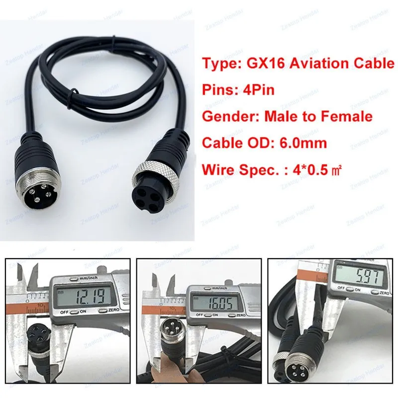 1Pcs GX16 2 3 4 5 6 7 8 10 Pin Male to Female Extension Cable GX