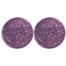 Luxury Bling Diamond Car Cup Holder Coaster Set - Premium Silica Pad Interior Accessories (Pink)