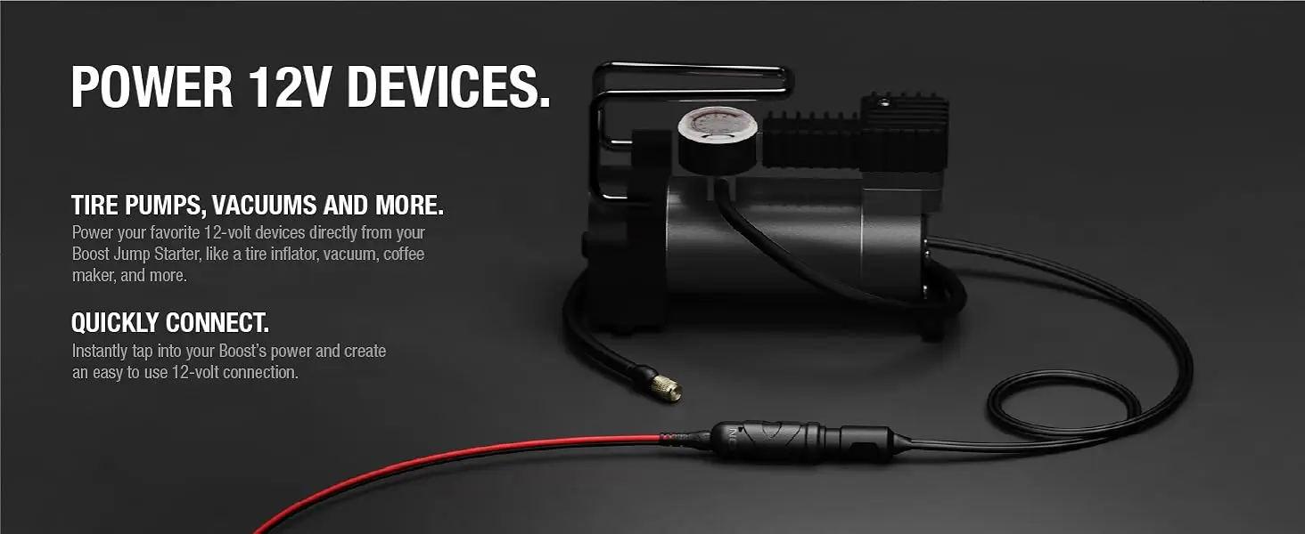 Power 12V devices. Power 12V devices like tire inflators, vacuums and more.