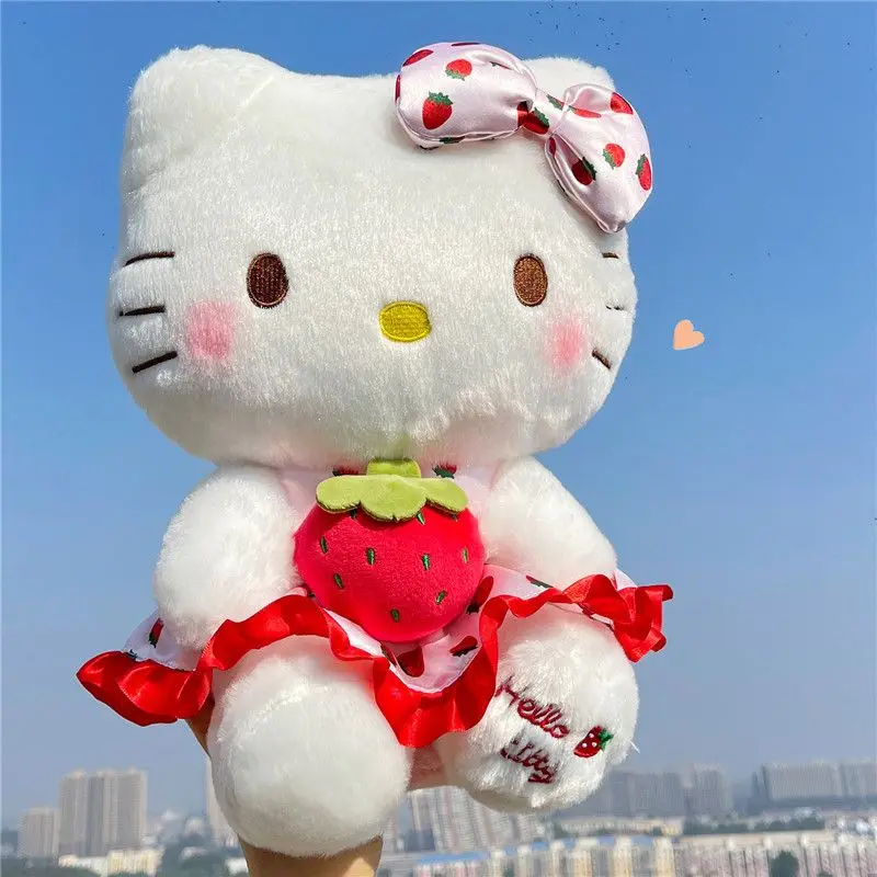 

Kawaii Sanrio, Hello Kitty кукла фрукты Клубника виноград Кот кукла Детская плюшевая игрушка девочка спальня декоративная подушка милые подарки