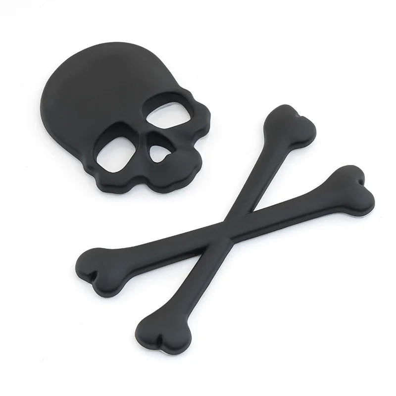 

3D Metal Skull Skeleton Crossbones Fashion Car Motorcycle Stickers Truck Label Emblem Badge Car Styling Decoration Accessorie