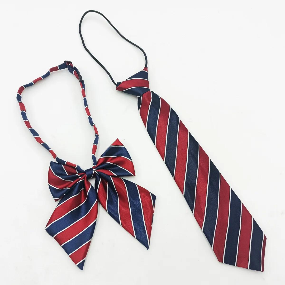 Girl/Boy Summer School Formal Uniform Tie Set Colorful Stripe Plaid British Ties For Student Children Bowtie Necktie