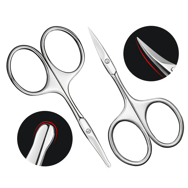 Curved Blade Eyebrow Scissors Professional Stainless Steel Precision Trimmer Eyebrow Eyelash Hair Remover Tool Nose Hair Scissor 4