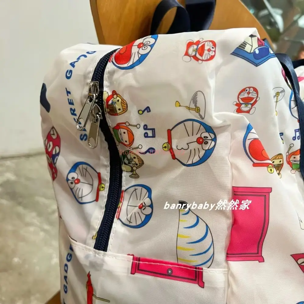 Anime Doraemon Stationery Storage Bag Large Capacity Collapsible Camping Shoulder Shopping Bag Light Clothes Packaging Travel Bag