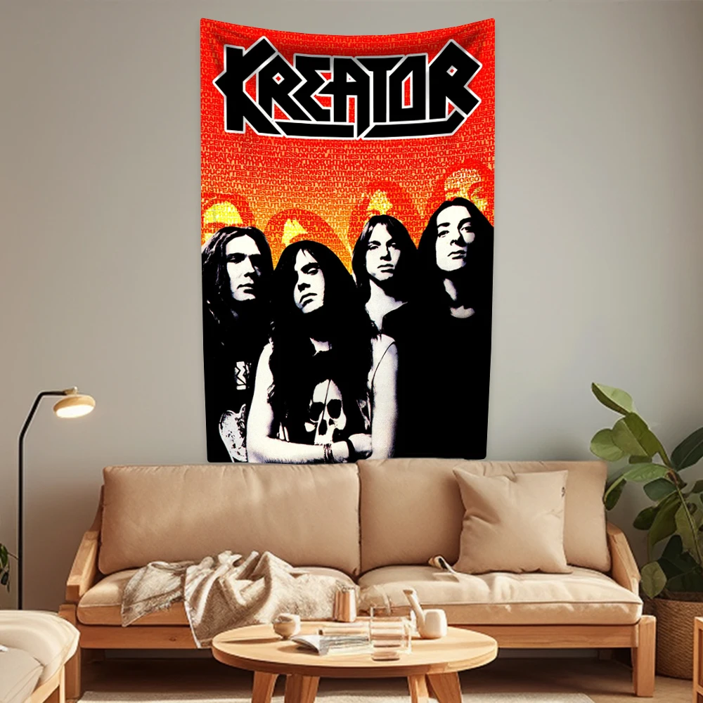 Tapestry Decorations German Thrash Metal Band Tapestry Kreators Printed Rock Music Wall Hanging