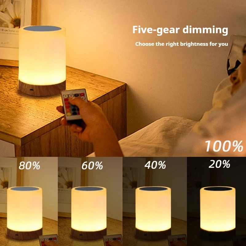 16 Colors Smart Touch Bedside Table Lamp RGB USB Rechargeable Night Light Desk Lamp Bedroom Decoration Gift Dining Table Light 3