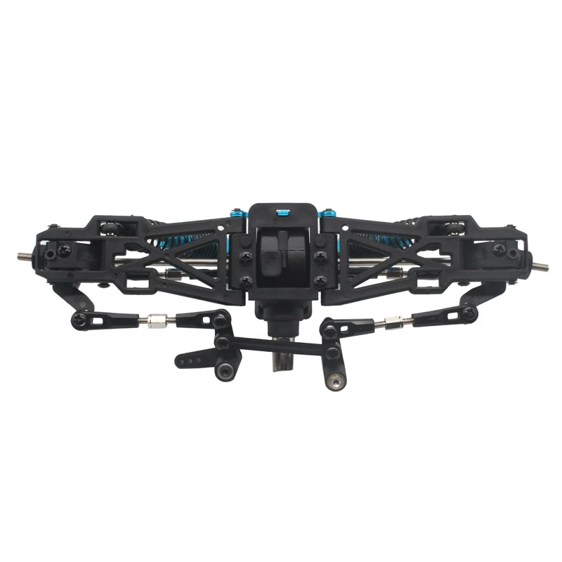 Détail du châssis voiture RC 1/10 HSP 94107 94170, pièces de transmission et supports moteur.