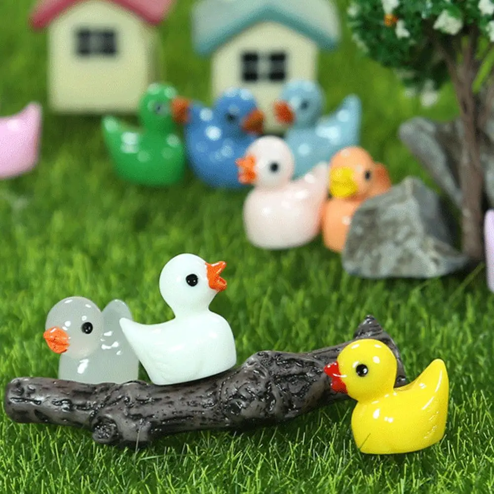 50/100PCS Resin Duck Ornament For Micro Landscape Dollhouse Outdoor Decoration