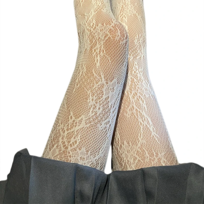 

Women Hollow Out See-Through Mesh Fishnet Pantyhose Sweet Lace Floral Patterned Jacquard Tights Stockings