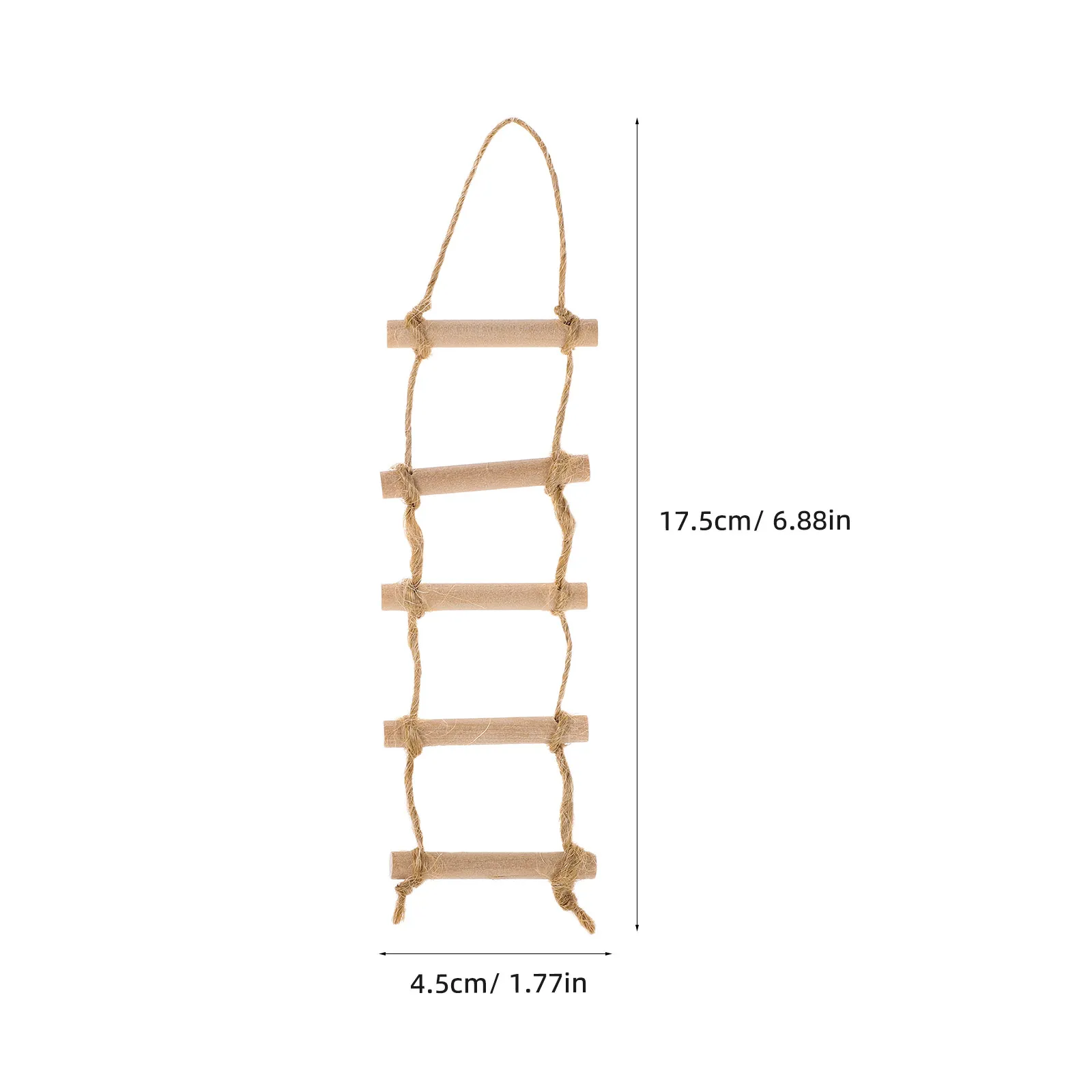 2Pcs 인형 집 교수형 밧줄 사다리 미니어처 나무 계단 소박한 나무 마이크로 풍경 액세서리 DIY 공예 가구 장식