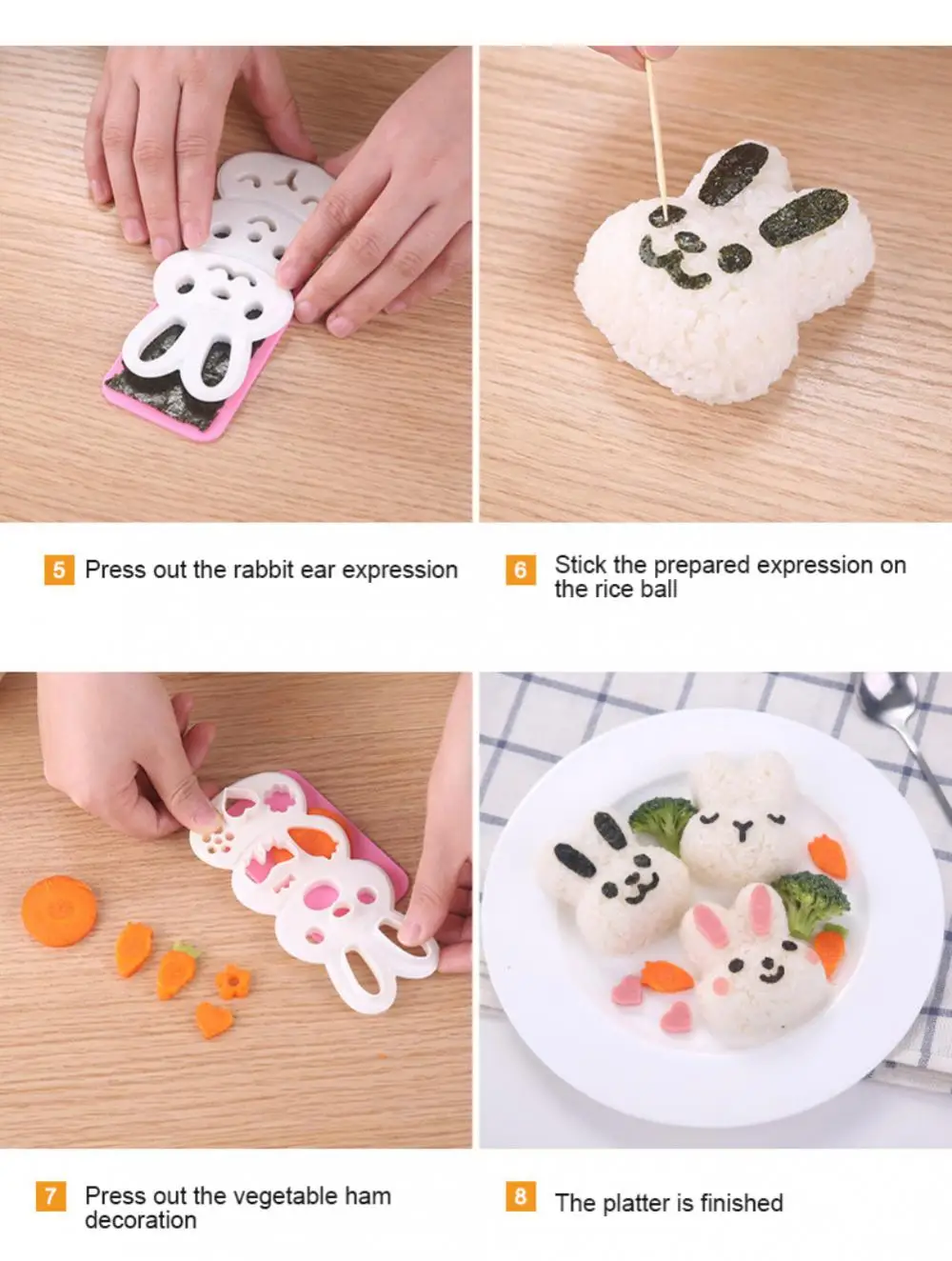 Juego de 1 pieza de molde Onigiri, kit para hacer sushi con molde para  bolas de arroz, molde para Onigiri lindo de dibujos animados, molde para  sushi con forma de osito, novedoso