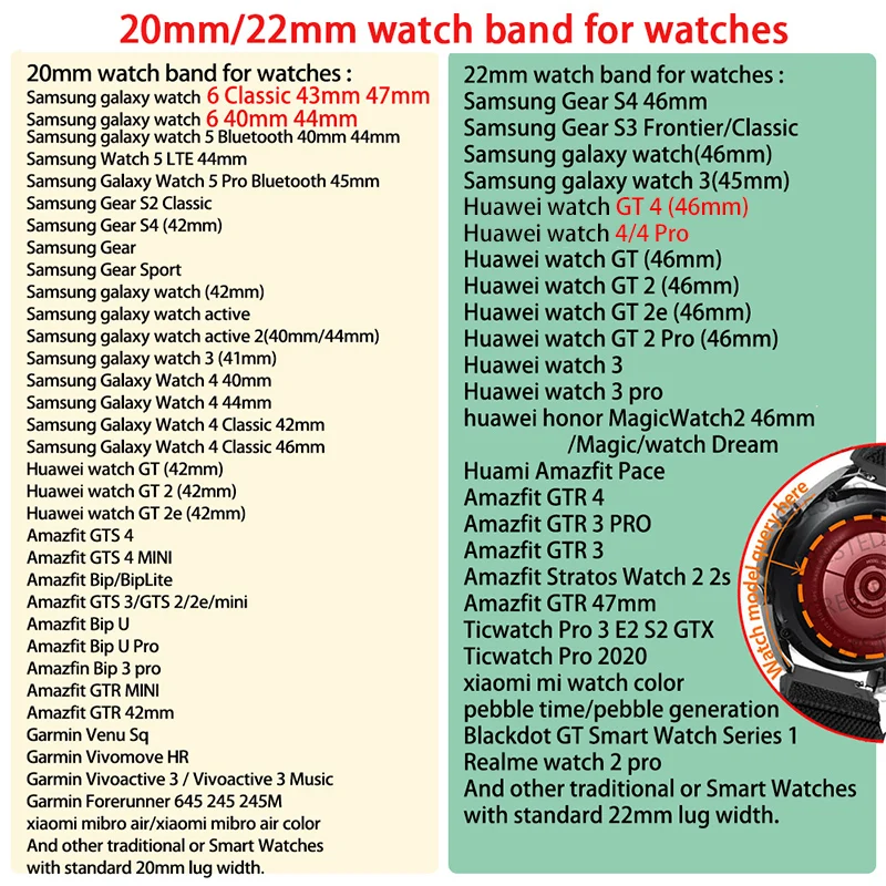 20 22mm band For Samsung Galaxy Watch 6 Classic 43mm/4/6 40mm/5 pro Nylon Braided Solo loop bracelet Huawei watch GT2 3 4 Strap images - 6